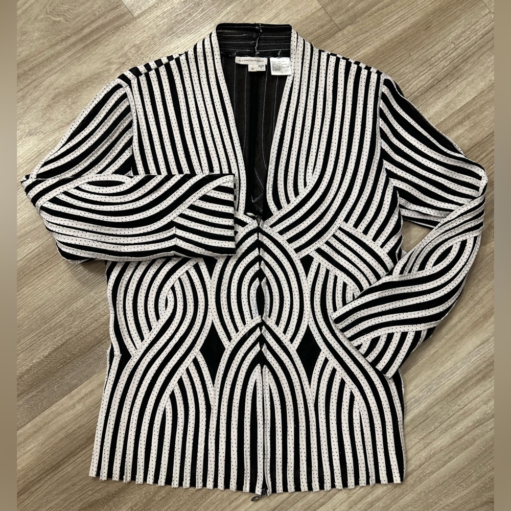 Black and White Striped Women's Sweater